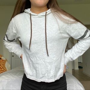Off-White Drawstring Cropped Hoodie